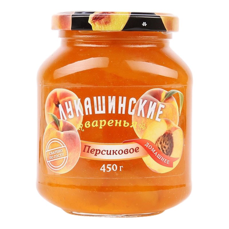 Варенье Лукашинские персиковое 450г ст/б