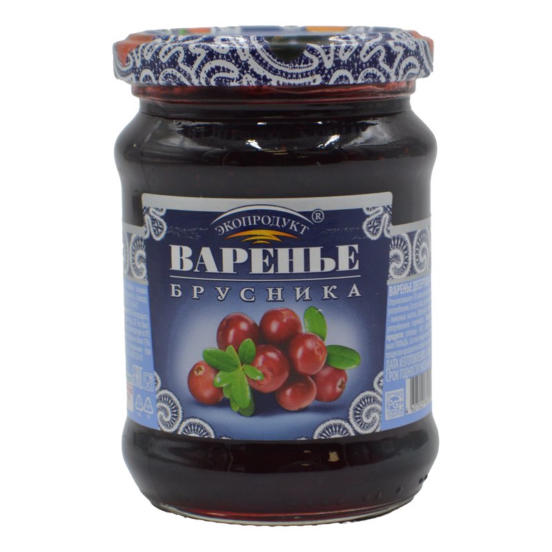 Варенье Экопродукт десертное брусника с/бн 325г