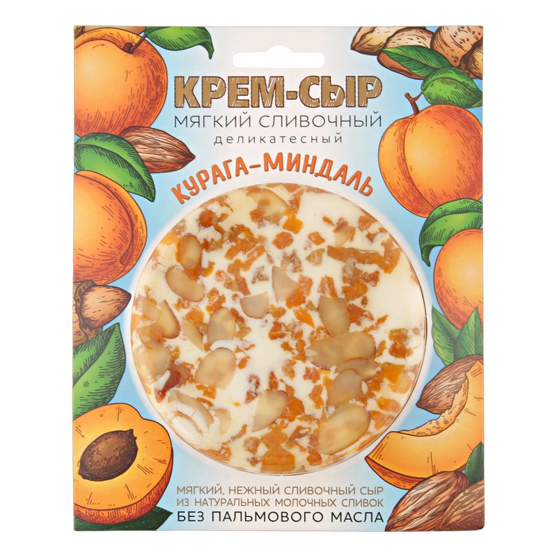 Крем-сыр Амига мягкий сливочный курага-миндаль 69% 120г