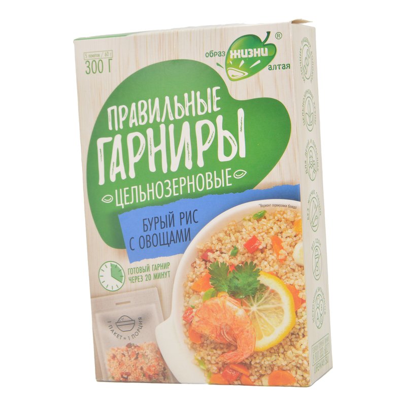 Рис Образ жизни бурый с овощами 6 пак*5 300г