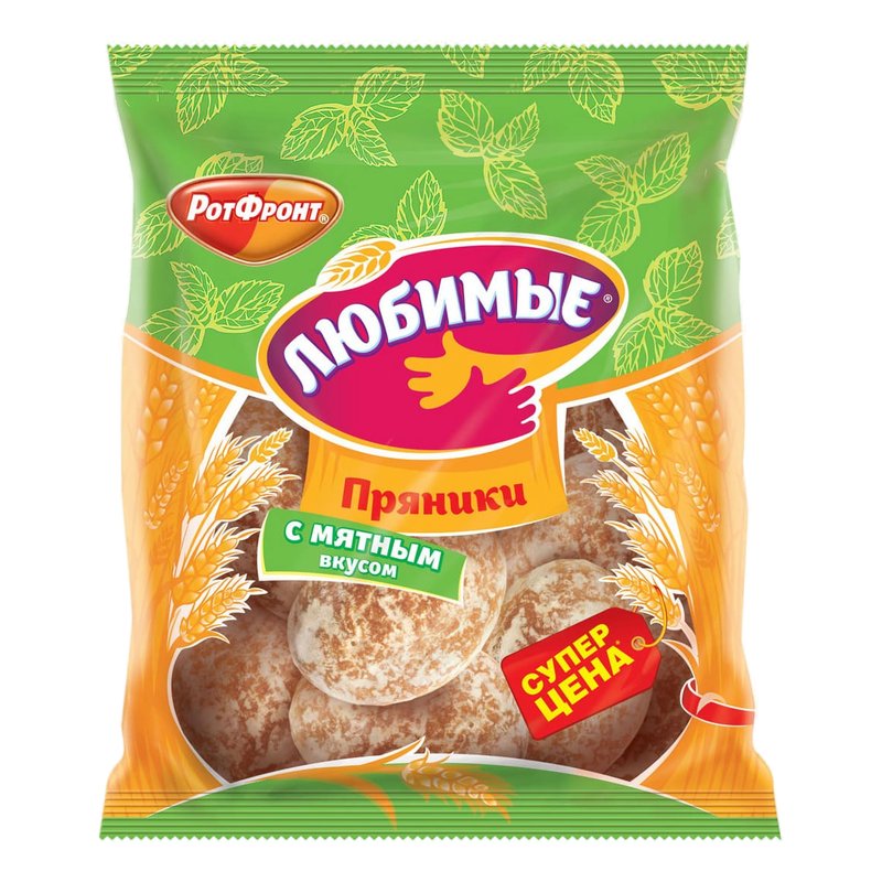Пряники РотФронт любимые с мятным вкусом 400г