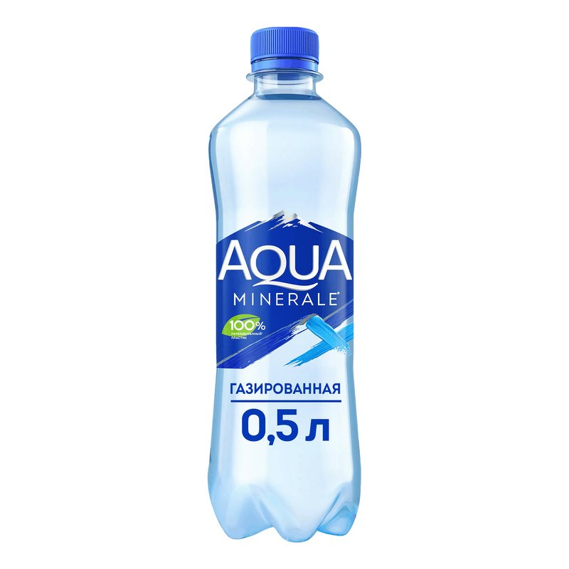 Вода Аква Минерале питьевая газированная 0,5л