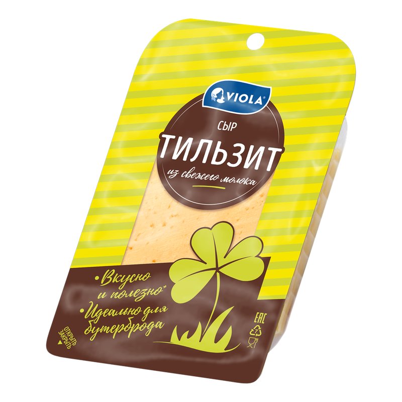 Сыр Виола Тильзит 45% 120г нарезка