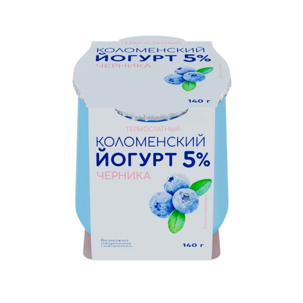 Йогурт Коломенский термостатный черника 5% 140г