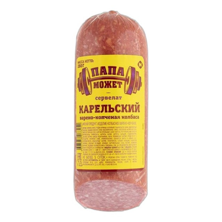 Сервелат Останкино Папа может карельский в/к в/у 280г срез