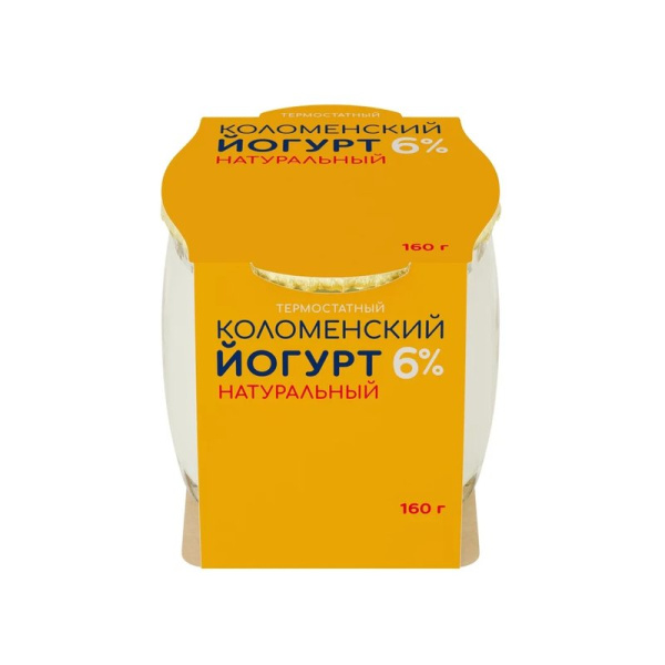 Йогурт Коломенский из сливок термостатный натуральный 6%160г
