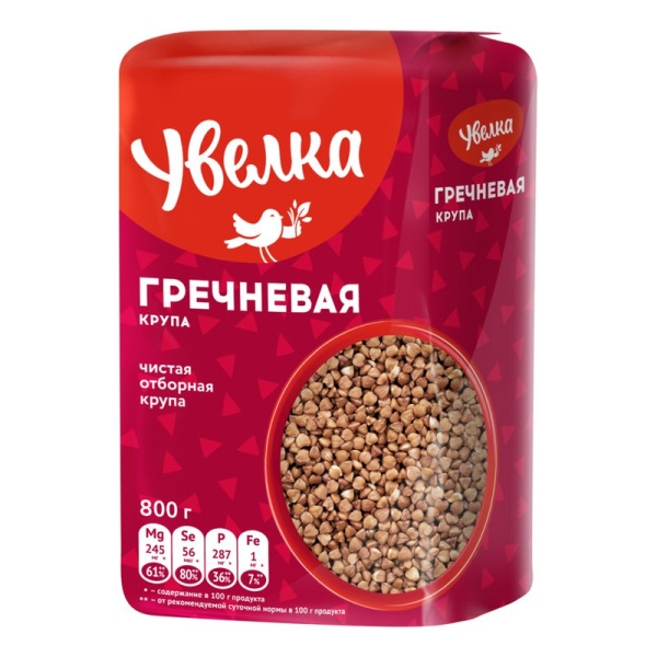 Крупа Увелка гречневая ядрица экстра 800 г