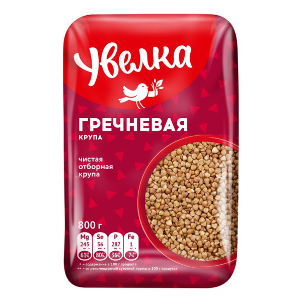 Крупа Увелка гречневая ядрица экстра 800 г