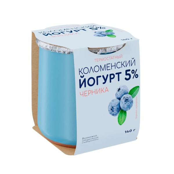 Йогурт Коломенский термостатный черника 5% 140г