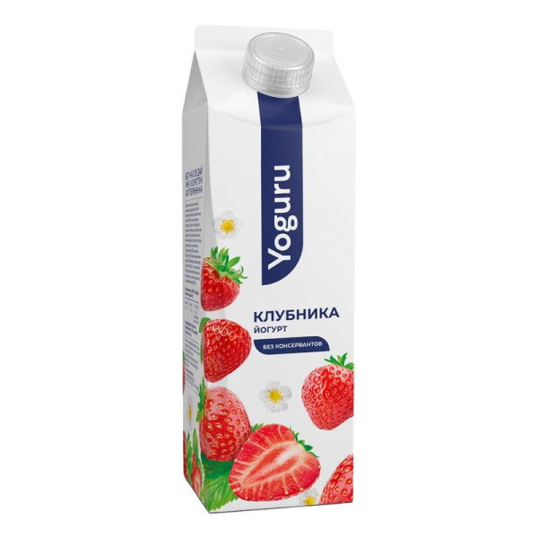 Йогурт Йогуру Клубника 1,5% 500г пюр-пак