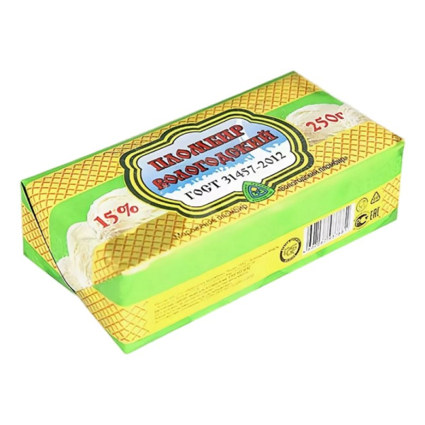 Мороженое Вологодский пломбир 15% 250г брикет