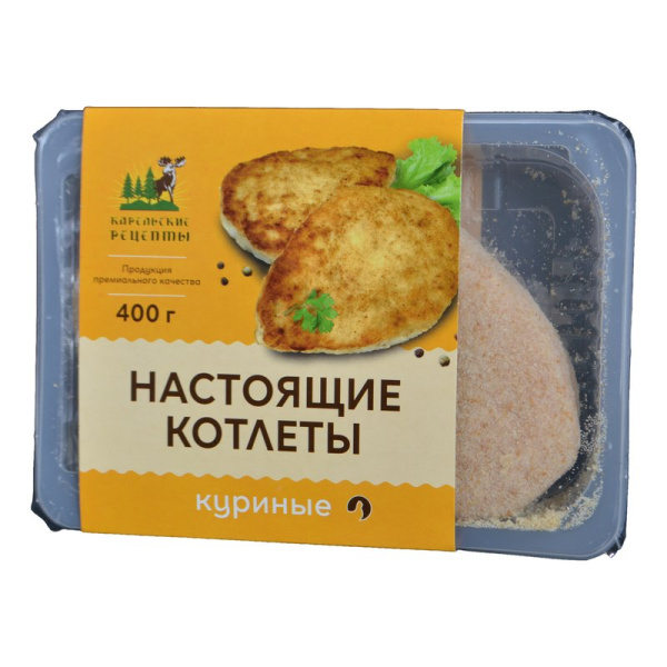 Котлеты Карельские рецепты куриные с/м 400г лоток