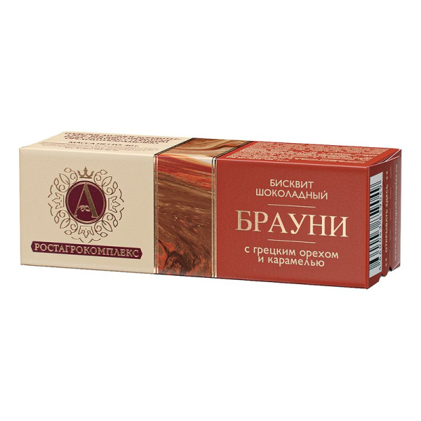 Бисквит Б.Ю.Александров Брауни шоколадный с грецким орехом и карамелью 40г