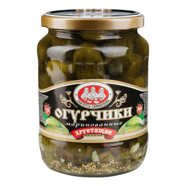 Огурцы Скатерть-самобранка маринованные хрустящие 680г