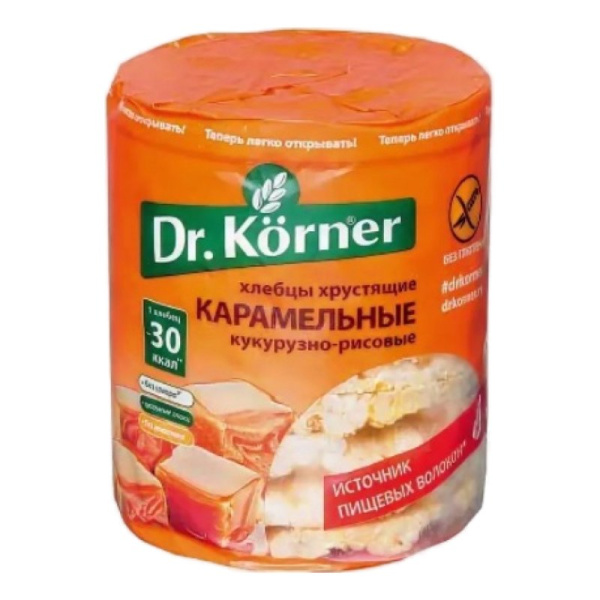 Хлебцы Dr.Korner кукурузно-рисовые карамельные 90г