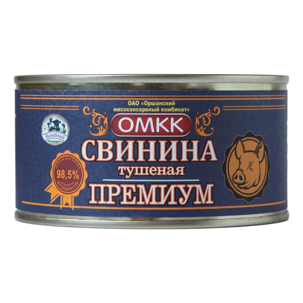 Свинина ОМКК Витебский Экопродукт Премиум тушеная 325г ж/б ключ