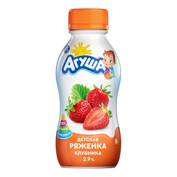 Ряженка Агуша клубника 2,9% 180г