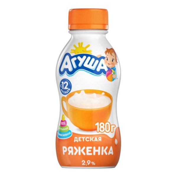 Ряженка Агуша 3,2% 180г