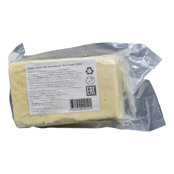 Продукт соевый Вег`с Фамили Тофу оригинальный 250г