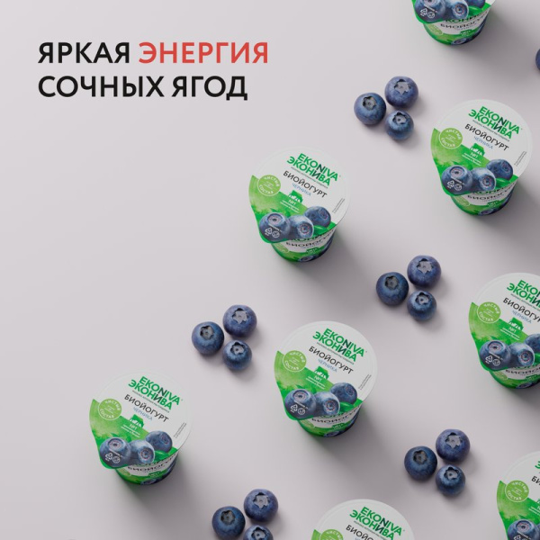 Биойогурт Эконива черника 2,8% 125г
