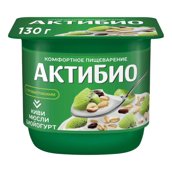 Биойогурт АктиБио киви мюсли 3% 130г