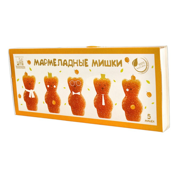 Мармелад Коломчаночка Мишки натуральный абрикосовый 155г