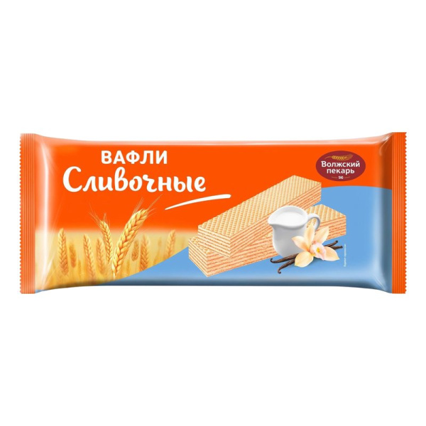 Вафли Волжский пекарь Сливочные 400г