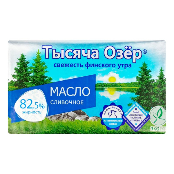 Масло Тысяча озер сладкосливочное 82,5% 350г