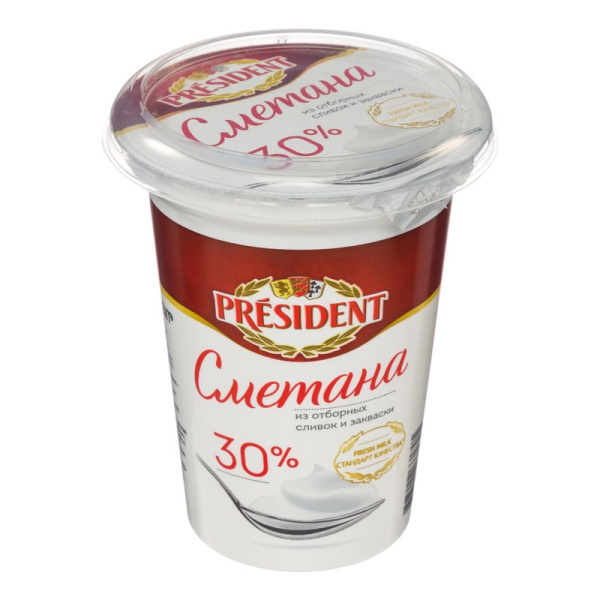 Сметана Президент 30% 350г