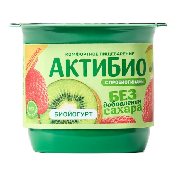 Биойогурт АктиБио киви-клубника безлактозный 3% 130г