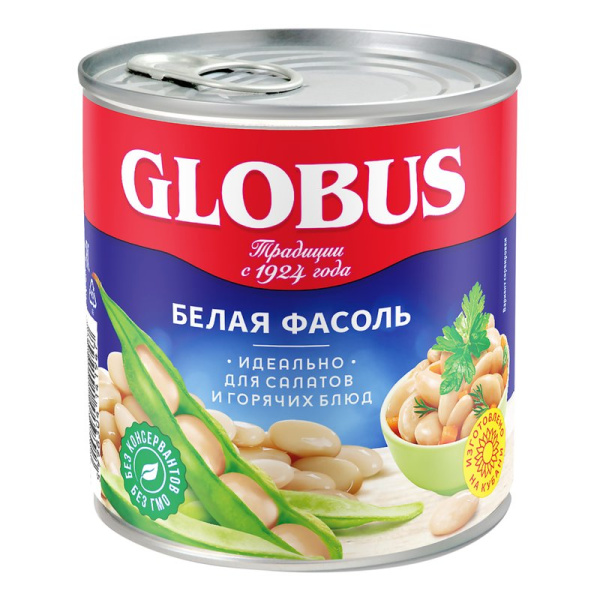 Фасоль Глобус белая ж/б 400г