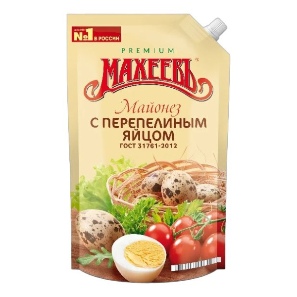 Майонез Махеев с перепелиным яйцом 67% 380г дой-пак